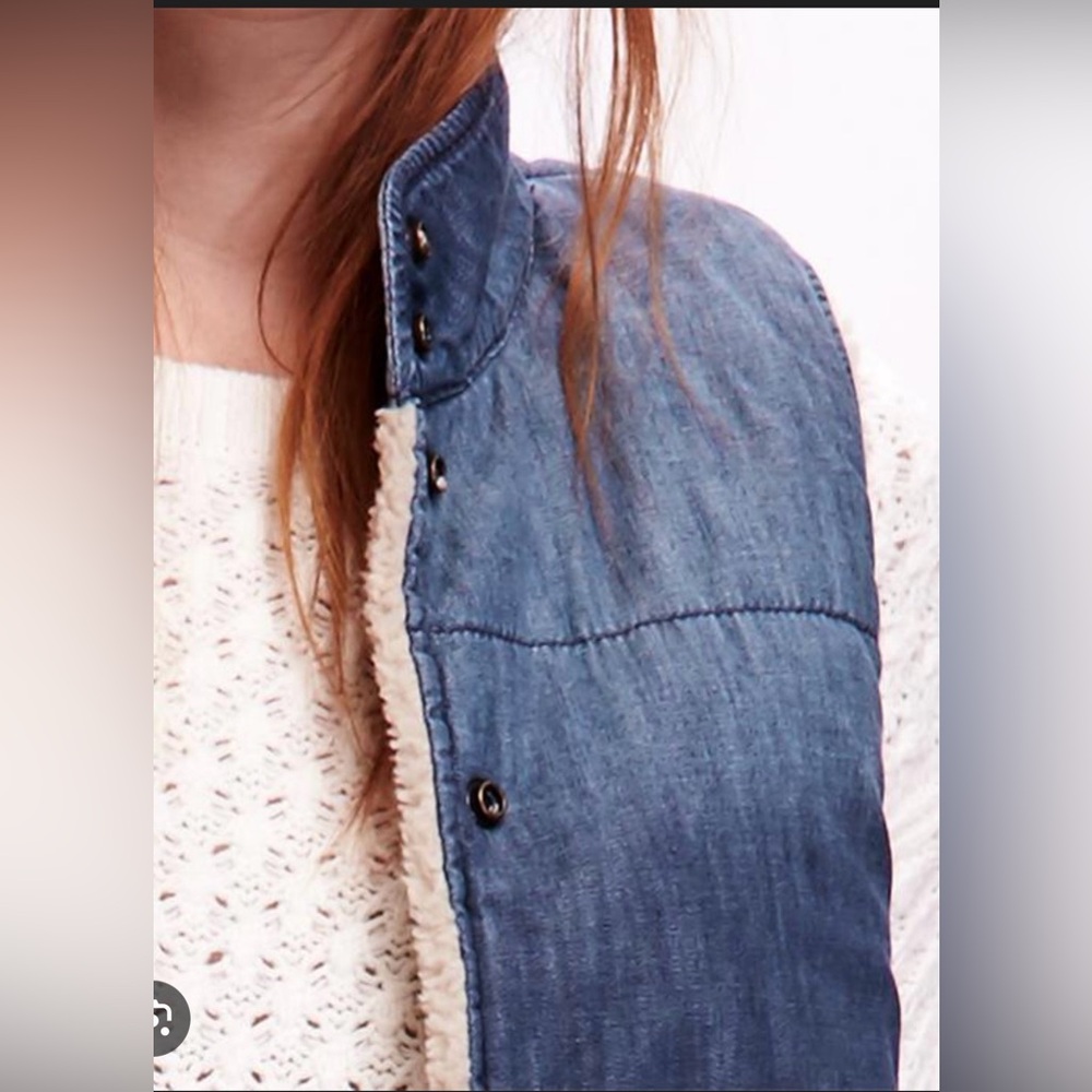 Old Navy Sherpa-Lined Denim Vest. - Picture 3 of 9
